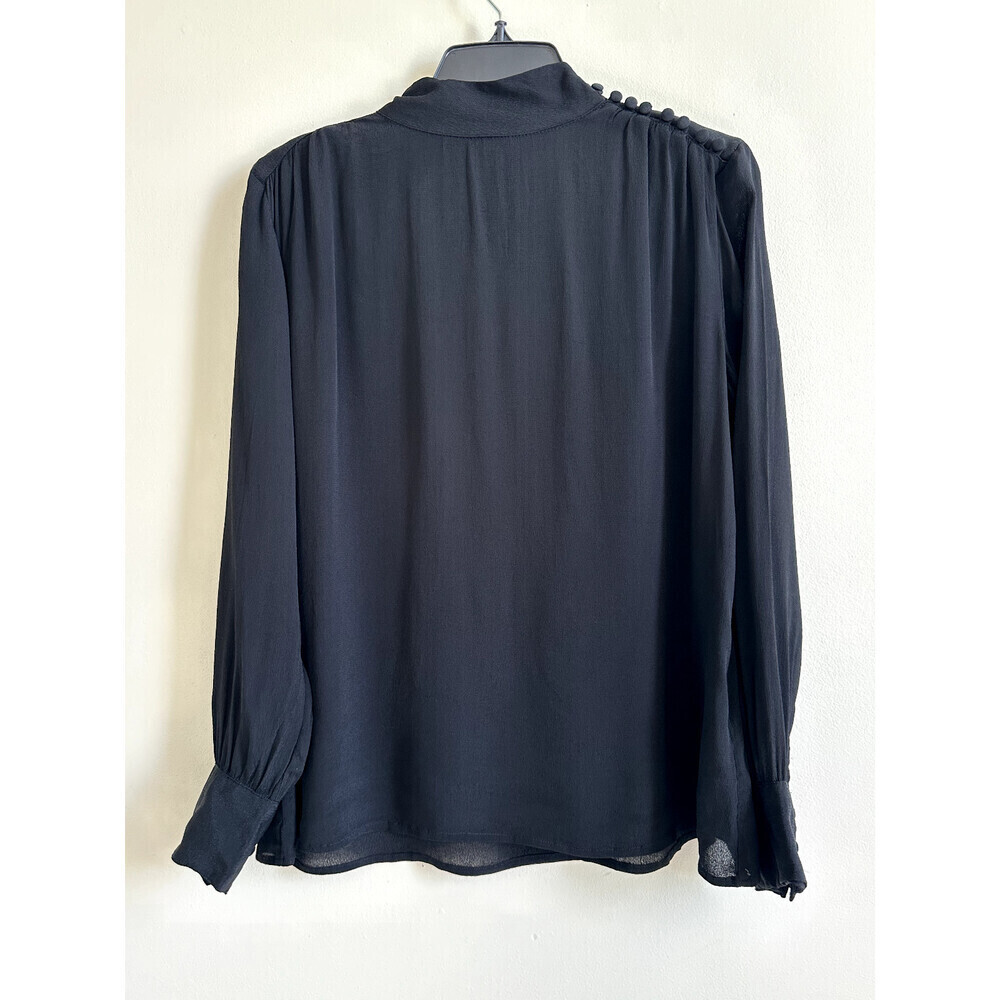 B. young Genio blouse with long sleeves and decorative buttons, black size 38